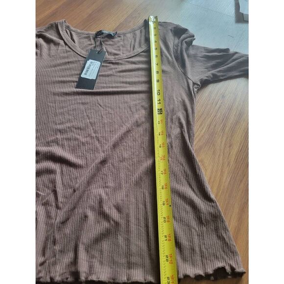 NWT Mikarose Ribbed Long Sleeve Tee - Picture 3 of 6